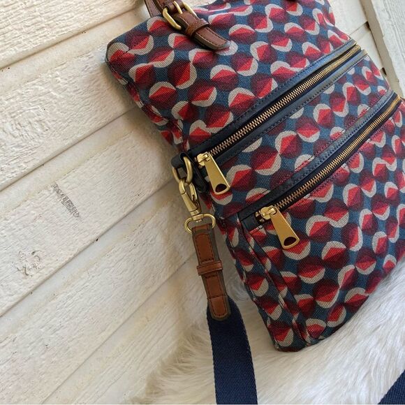 FOSSIL Canvas Ryder Sydney Satchel Tote Crossbody Handbag - Picture 8 of 12